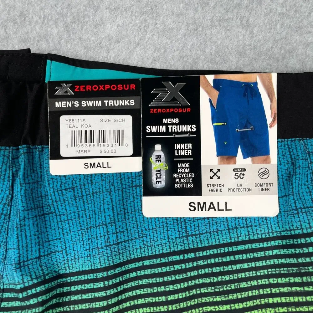 ZeroXposur Swim Trunks Mens Small Stretch Striped Board Shorts Bathing Suit Mens